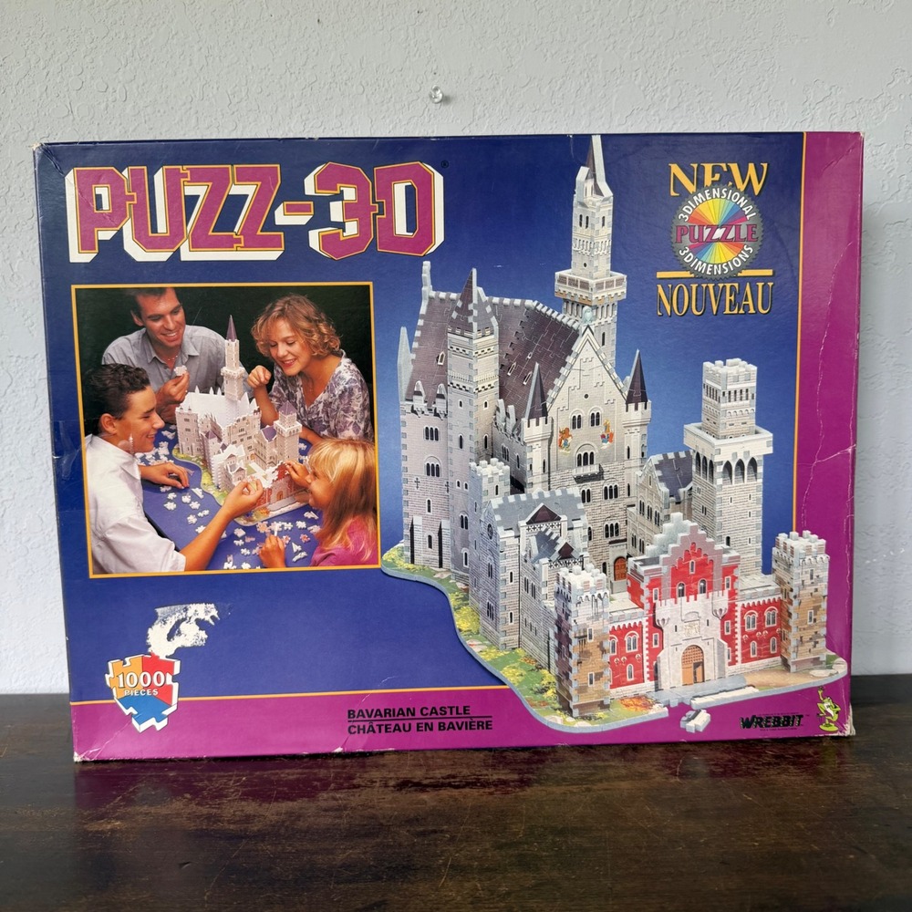 Puzz-3D Bavarian Castle New Nouveau 1000 Piece Puzzle 3 Dimensional Complete 90s